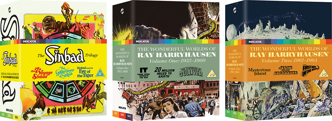 The Sinbad Trilogy and The Wonderful Worlds of Ray Harryhausen Volumes 1 & 2 pack shots