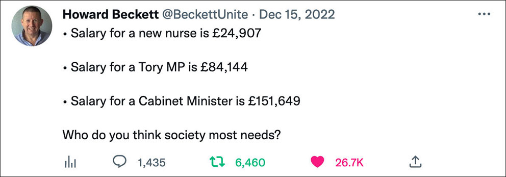 Howard Beckett Tweet