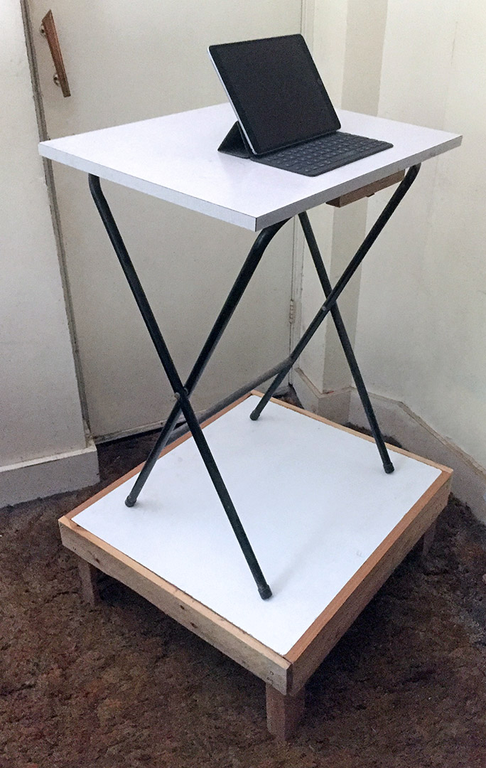 A sciatica-friendly plinth made from wood liberated from skips