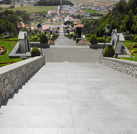 The steps down to what little there is of the town