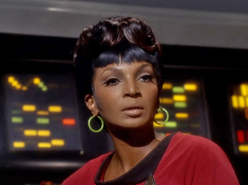 Nichelle Nichols as Uhura in Sthe original Star Trek