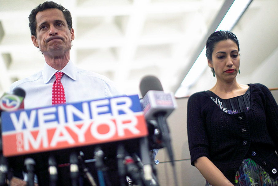 Anthony Weiner and his wife Huma Abedin
