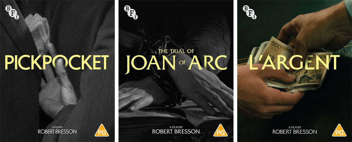 Pickpockt, The Trial of Joan of Arc, L'Argent Blu-ray cover art