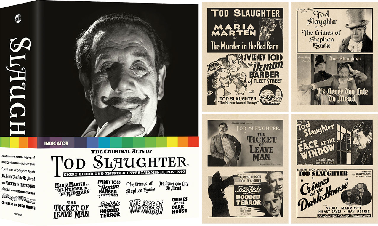 The Criminal Acts of Todd Slaught: Eight Blodd-and-Thunder Entertainments, 1935-1940 Blu-ray box set cover art and posters