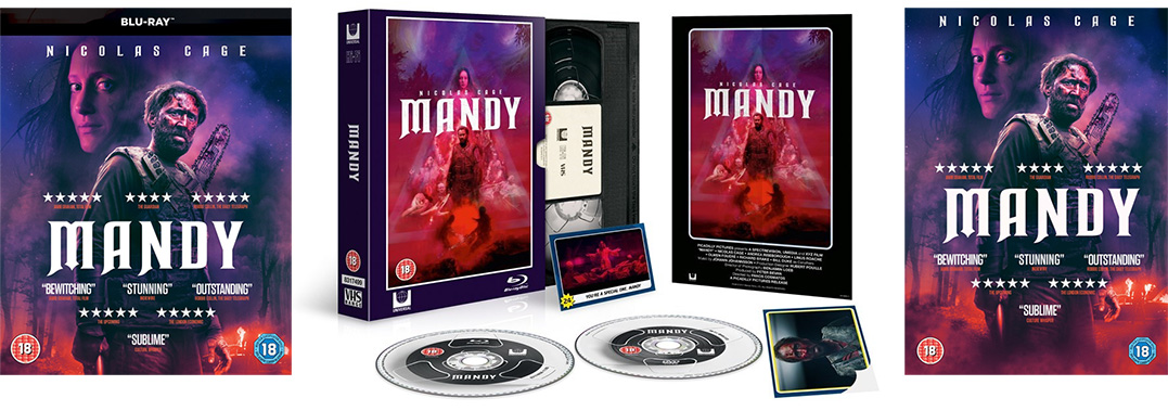 Mandy Blu-ray, DVD & VHS-Blu-ray spread
