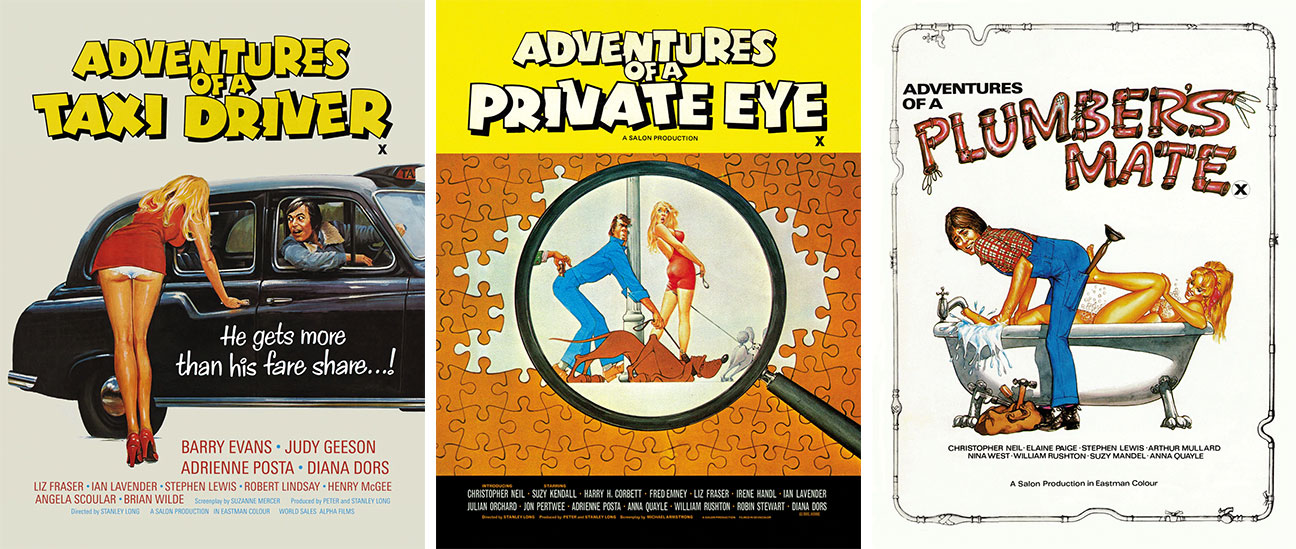 Adventures of a Taxi Driver, Adventures of a Private Eye and Adventures of a Plumber's Mate box art