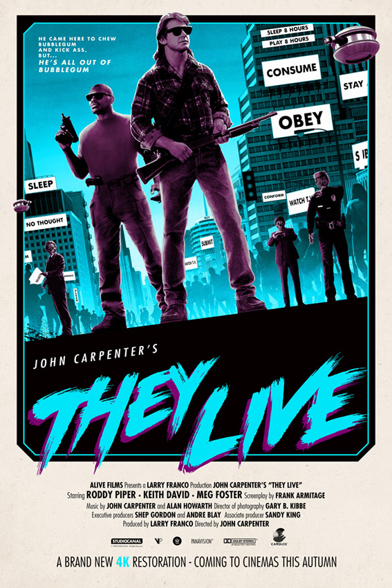 They Live 4K restoration poster