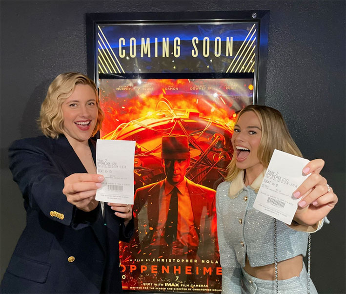 Greta Gerwig and Margot Robbie buy tickets for Oppenheimer