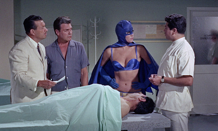The Inspector, Mario and Bat Woman question the coroner