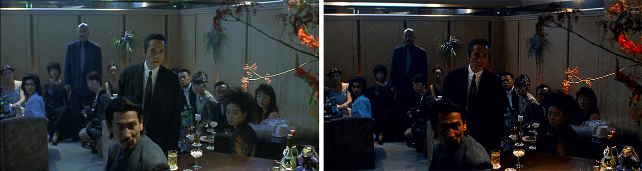 Comparison grabes from the Film Four DVD (left) and the BFI Blu-ray (right)