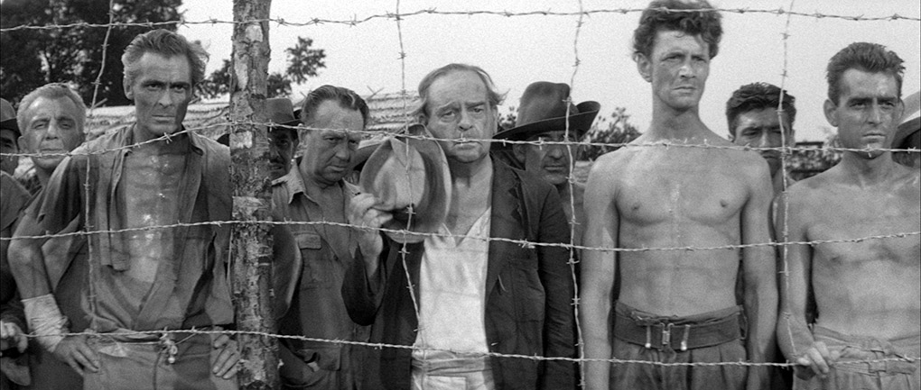 The prisoners look on as one of their number is executed