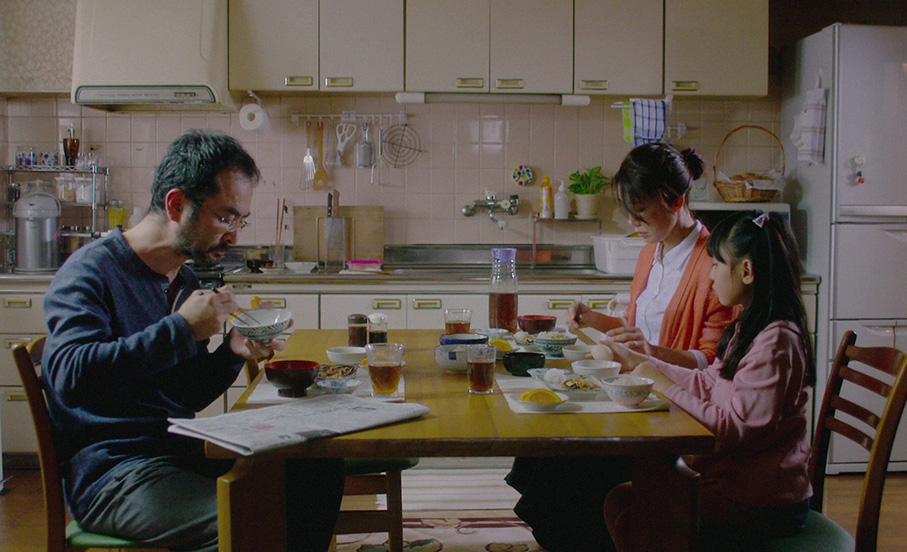 The family at breakfast