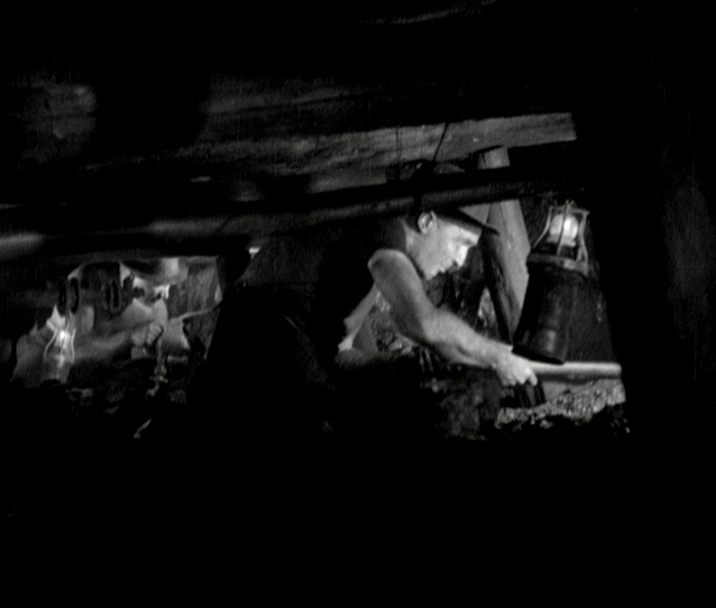 The miners work the seams