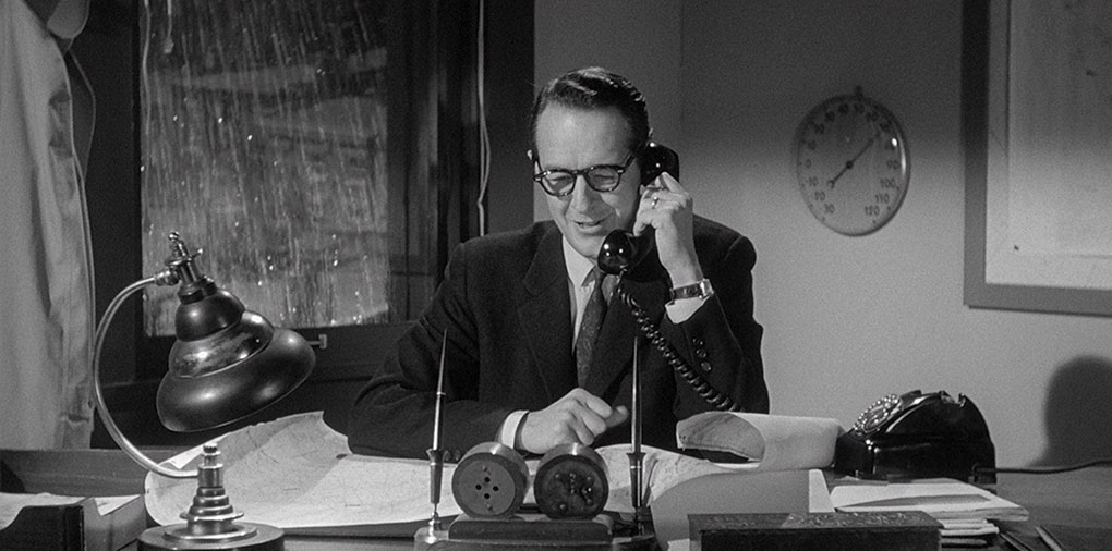 William Schallert as the helptful weatherman in The Monolith Monsters