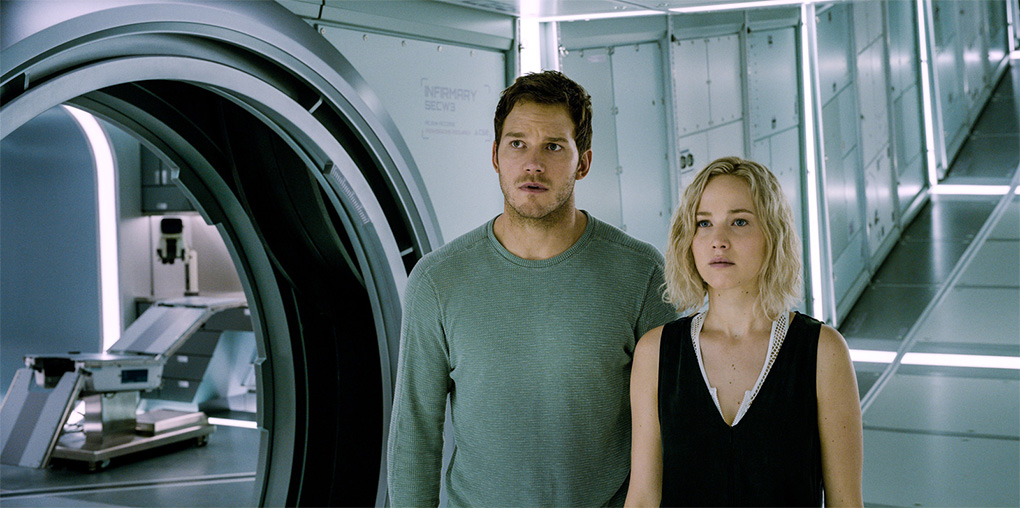 Chris Pratt and Jennifer Lawrence in Passengers