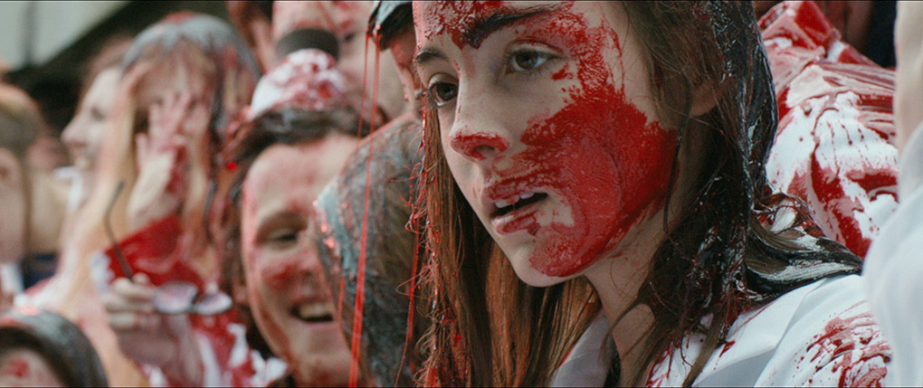 A bloodied Juliet during the hazing ritual
