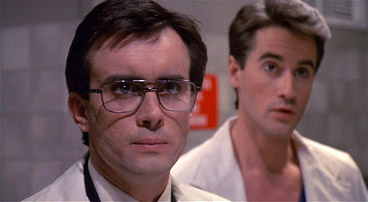 Herbert West (Jeffrey Combs) and Dan Cain (Bruce Abbott)