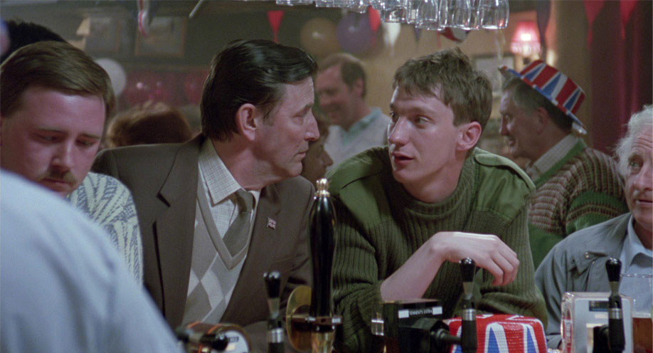 Kevin (David Thewlis) converses with his father (Tom Bell)