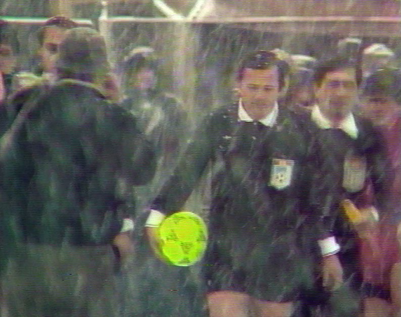 The younger Adrian heads out onto the field with his linesman in a heavy snowstorm in The Second Game