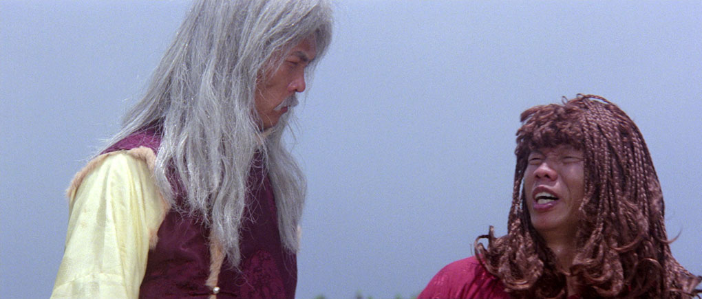 Just two of the peculiar wigs on display in The 36 Deadly Styles