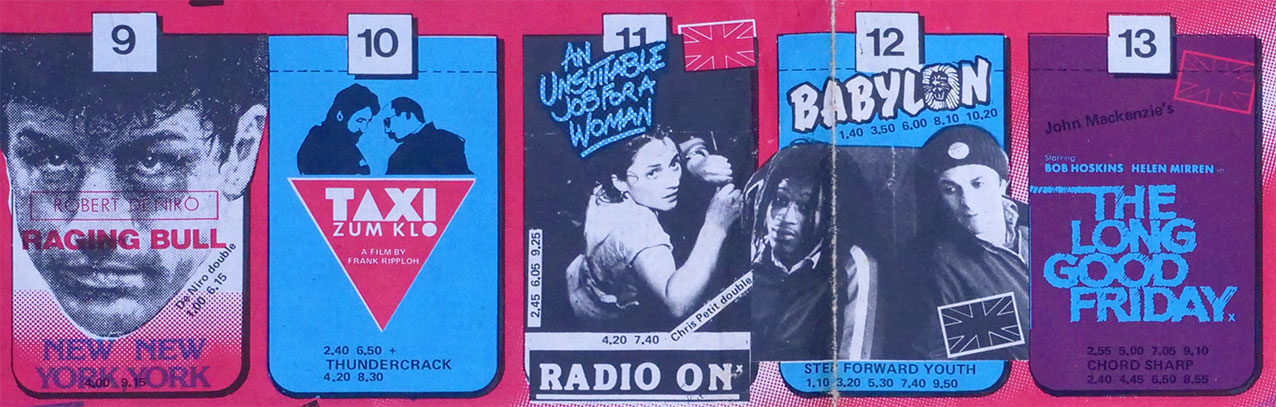 An Unsuitable Job for Woman / Radio On screening from the Scala programme, August 1982