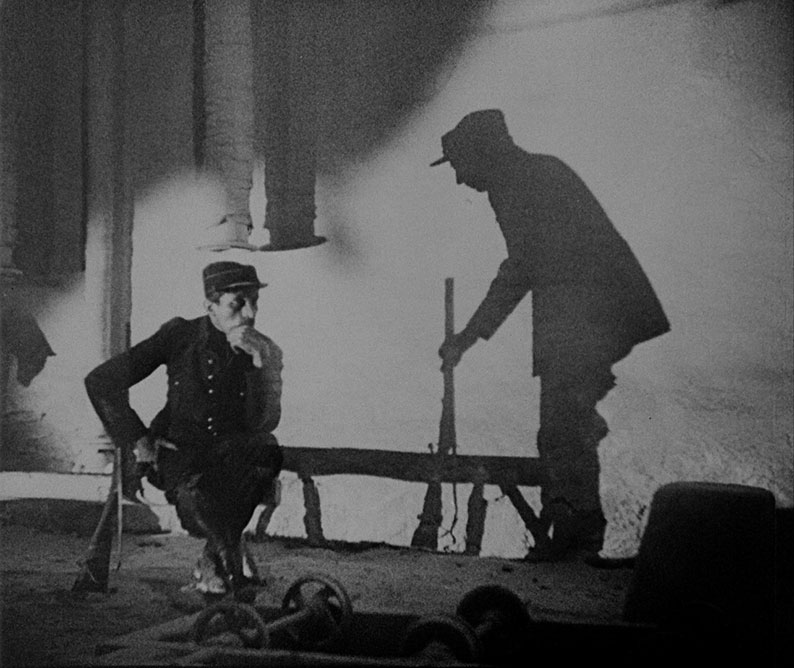 The soldier's spiritual shadow joins him in rest